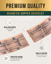 Load image into Gallery viewer, Stamped Chain Magnetic Copper Bracelet Cuff for Men