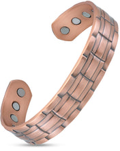 Load image into Gallery viewer, Stamped Chain Magnetic Copper Bracelet Cuff for Men