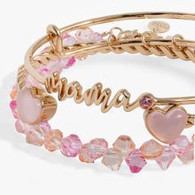 Load image into Gallery viewer, 'Mama' Pink Beaded Bangle Set of 3