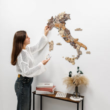 Load image into Gallery viewer, Wooden Map of Italy – Multicolor