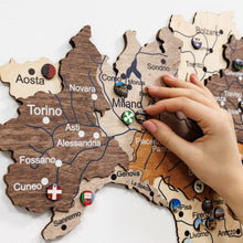 Load image into Gallery viewer, Wooden Map of Italy – Multicolor