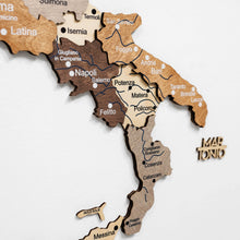 Load image into Gallery viewer, Wooden Map of Italy – Multicolor