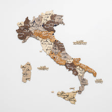 Load image into Gallery viewer, Wooden Map of Italy – Multicolor