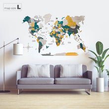 Load image into Gallery viewer, 3D Wooden World Map Country