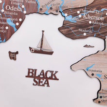 Load image into Gallery viewer, Wooden Map of Ukraine Cappuccino