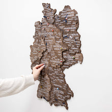 Load image into Gallery viewer, 3D Germany Wooden Map Dark Walnut
