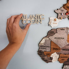 Load image into Gallery viewer, Wall Decor Bundle: 3D Wooden World Map with Flag Pins
