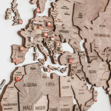 Load image into Gallery viewer, Wall Decor Bundle: 3D Wooden World Map with Flag Pins