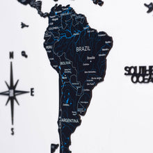 Load image into Gallery viewer, 2D Wooden World Map Midnight
