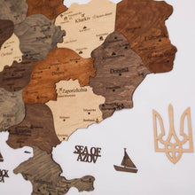 Load image into Gallery viewer, Wooden Map of Ukraine Multicolor