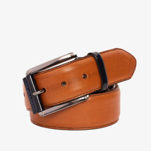 Load image into Gallery viewer, The Maratea Tan &amp; Navy Leather Belt