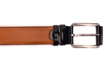 Load image into Gallery viewer, The Maratea Tan &amp; Navy Leather Belt
