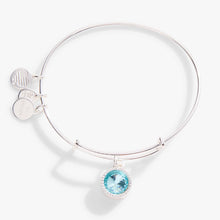 Load image into Gallery viewer, March Birthstone Charm Bangle, Aquamarine
