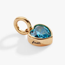 Load image into Gallery viewer, March 'Faith' Heart Birthstone Charm