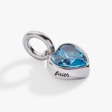 Load image into Gallery viewer, March 'Faith' Heart Birthstone Charm
