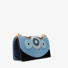 Load image into Gallery viewer, The Parama Blue Suede Leather Handbag