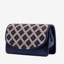Load image into Gallery viewer, The Nampula Navy Blue Glitter Leather Handbag