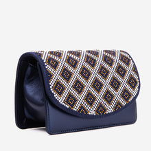 Load image into Gallery viewer, The Nampula Navy Blue Glitter Leather Handbag