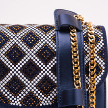 Load image into Gallery viewer, The Nampula Navy Blue Glitter Leather Handbag