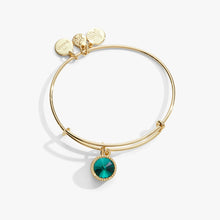 Load image into Gallery viewer, May Birthstone Charm Bangle, Emerald