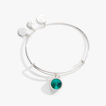 Load image into Gallery viewer, May Birthstone Charm Bangle, Emerald
