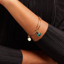 Load image into Gallery viewer, May Birthstone Charm Bangle, Emerald