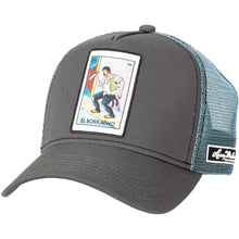 Load image into Gallery viewer, Larry Mahan's La Loteria El Borracho (Grey/Blue) - Trucker Cap