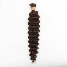 Load image into Gallery viewer, Medium Brown Deep Wave Color 4 Bulk 100% Human Braiding Hair