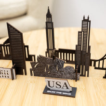 Load image into Gallery viewer, Wooden Travel Decor Memory City – USA Buildings