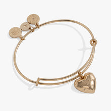 Load image into Gallery viewer, Gold Metal Heart Charm Bangle