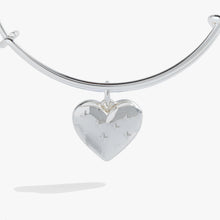 Load image into Gallery viewer, Silver Metal Heart Charm Bangle