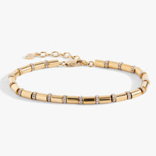Load image into Gallery viewer, Tube Bead and Crystal Chain Bracelet