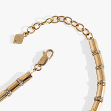 Load image into Gallery viewer, Tube Bead and Crystal Chain Bracelet