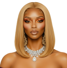 Load image into Gallery viewer, Honey Blonde Short Bob 18' Swiss Lace Front Brazilian Human Unprocessed Remy Hair