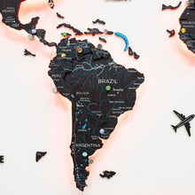 Load image into Gallery viewer, 3D LED / LUMINOUS Wooden World Map 3.0 Midnight