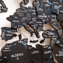 Load image into Gallery viewer, 3D LED / LUMINOUS Wooden World Map 3.0 Midnight