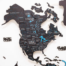 Load image into Gallery viewer, 3D LED / LUMINOUS Wooden World Map 3.0 Midnight