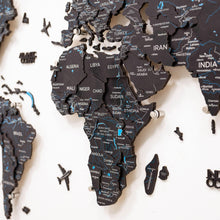Load image into Gallery viewer, 3D LED / LUMINOUS Wooden World Map 3.0 Midnight