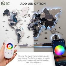 Load image into Gallery viewer, 3D LED / LUMINOUS Wooden World Map 3.0 Nordik
