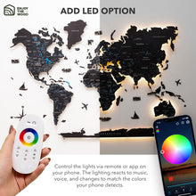 Load image into Gallery viewer, 3D LED / LUMINOUS Wooden World Map 3.0 Space