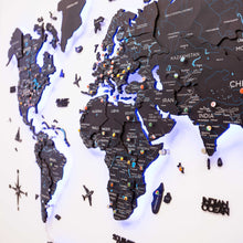 Load image into Gallery viewer, 3D LED / LUMINOUS Wooden World Map 3.0 Midnight
