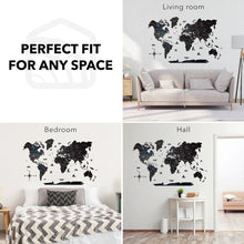 Load image into Gallery viewer, 3D Wooden World Map Midnight