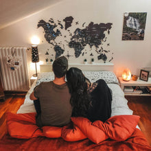 Load image into Gallery viewer, 3D Wooden World Map Midnight