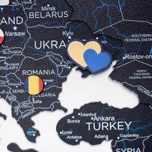 Load image into Gallery viewer, 2D Wooden World Map Midnight
