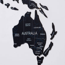 Load image into Gallery viewer, 2D Wooden World Map Midnight