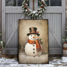 Load image into Gallery viewer, Vintage Snowman Christmas Wall Art IV