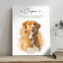 Load image into Gallery viewer, Pet Memorial Portrait Watercolor Sign If Love Alone
