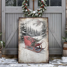 Load image into Gallery viewer, Vintage Christmas Sledge Wall Art