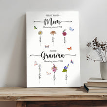 Load image into Gallery viewer, Mother's Day Sign Kids Birth Flowers