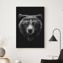 Load image into Gallery viewer, Animals Forest Bear Monochrome Canvas Wall Art